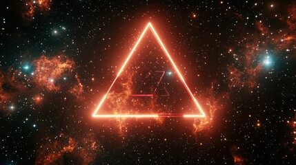 Glowing cosmic triangle, nebula backdrop