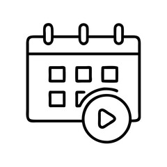 episode scheduling icon, episode scheduling line art - simple line art of episode scheduling, perfect for episode scheduling logos and icons