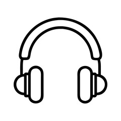 headphones icon, headphones line art - simple line art of headphones, perfect for headphones logos and icons