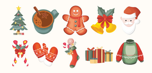 Merry Christmas set vector