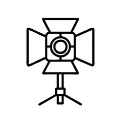 studio light icon, studio light line art - simple line art of studio light, perfect for studio light logos and icons