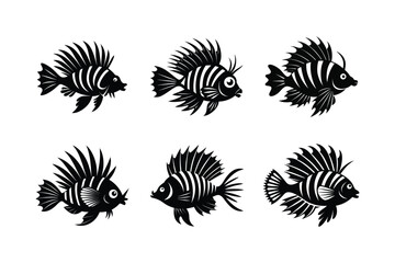 Softglow Lionfish silhouette vector illustration