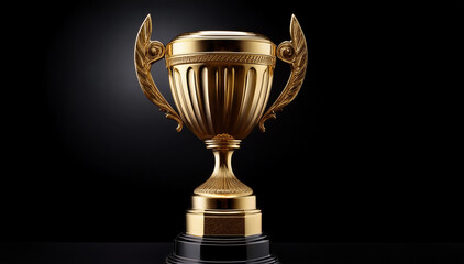 trophée du vainqueur isolé sur un fond noir