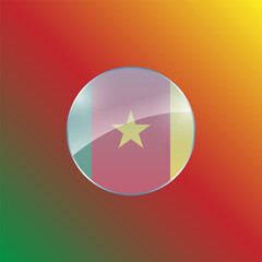 Cameron flags design vector illustration graphic of glossy buttons with identification pin vector illustration