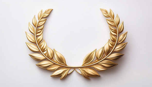 laurier en or isol&eacute; sur un fond blanc