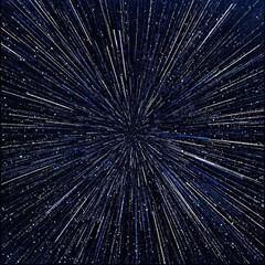 Obraz premium Starry burst Streaking light radiates outward in blues, whites, and dark hues
