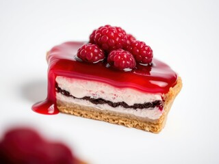 Raspberry Tart Dessert with Red Glaze