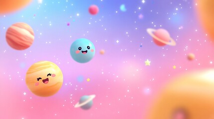 Cute planets in space