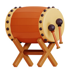 3d Ramadan elements. Drum icon illustration. 3d bedug icon render