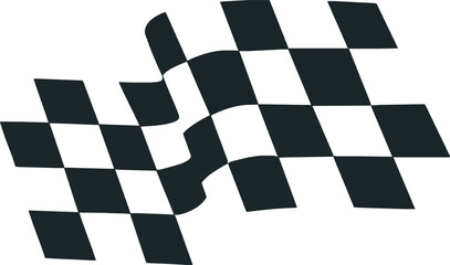 Editable flapping Black and white Racing checkered flag vector design.eps