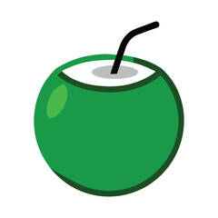 Green coconut vector illustration 