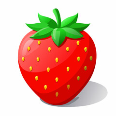 Obraz premium 3D Strawberry Clipart – Realistic Fruit Graphic Illustration.