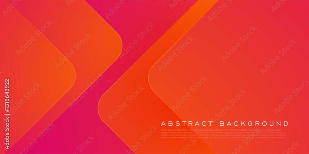 Wall mural abstract colorful orange and pink gradient 3d background. overlap papercut square theme pattern. eps