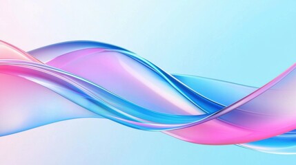 Obraz premium An abstract futuristic background with a liquid glass texture, featuring vibrant blue and pink hues, glossy reflections, and fluid movement, perfect