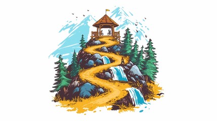 A trail for bikes in the mountains isolated