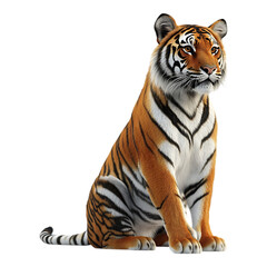 Obraz premium PNG Majestic Tiger Sitting against transparent background