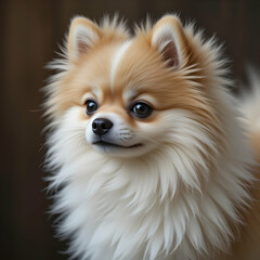 Obraz premium Adorable Pomeranian Puppy Fluffy Dog Image