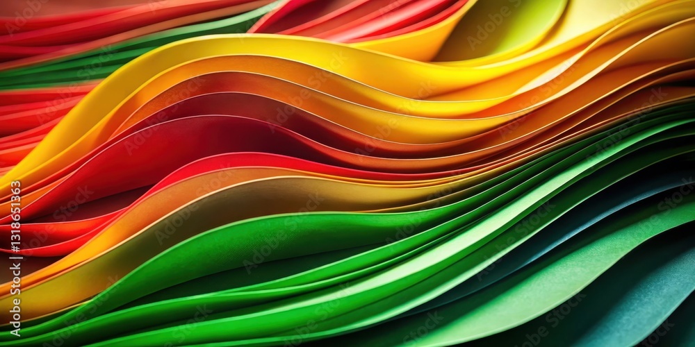 Poster Abstract Curving Pattern of Vibrant Colors in a Rhythmic Wave Form