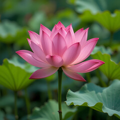Obraz premium Pink Lotus Flower Beautiful Bloom Image
