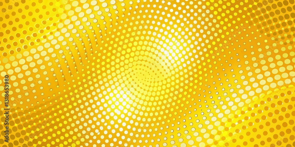 Poster Abstract Circular Pattern with a Gradient of Yellow Hues and a Spiral Effect