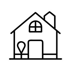 farmhouse icon, farmhouse line art - simple line art of farmhouse, perfect for farmhouse logos and icons
