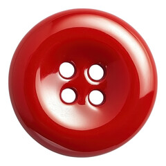 Fototapeta premium shiny red button with four holes, perfect for sewing projects