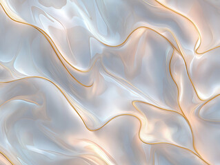 Obraz premium abstract pearly background of petal-like shapes that resemble flowing silk, mother-of-pearl, or translucent glass. These forms overlap and create a sense of depth and movement.