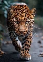 Obraz premium A majestic leopard in its natural habitat.