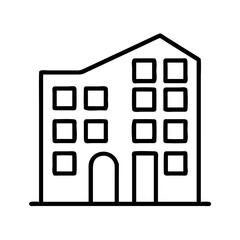 apartment building icon, apartment building line art - simple line art of apartment building, perfect for apartment building logos and icons