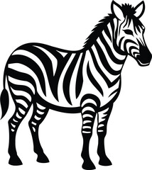 Zebra Silhouette Striped Elegance in Shadow