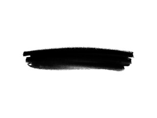 Thin horizontal black ink brushstroke with soft fading edges.