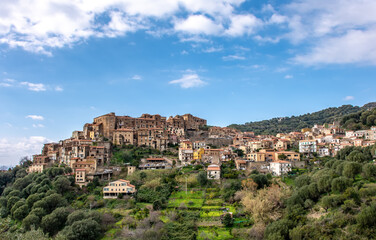 Fototapeta premium Pisciotta village, from Cilento Coast, Italy