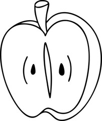 Line drawing cute apple	
