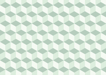 3D cube pattern green background. Vector illustration