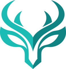  a minimalist modern deer head logo with symmetric