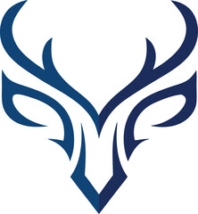 Naklejka premium a minimalist modern deer head logo with symmetric