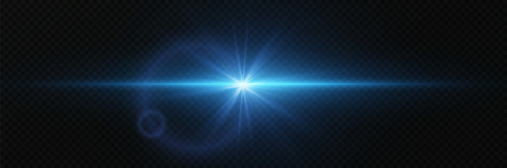 Light blue flash. Sun rays with glare. Bright beautiful star. Vector.EPS 10.