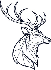 a minimalist modern deer head logo with symmetric