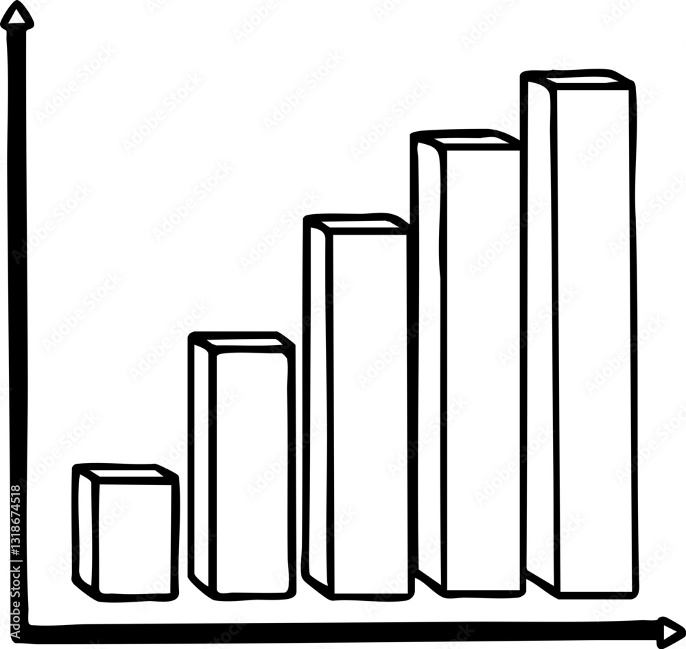 Poster a simple bar graph illustration showing increasing values represented by vertical bars.