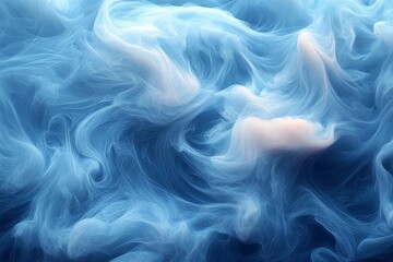 Obraz premium Swirling blue and white clouds creating an ethereal atmosphere with soft textures and movement