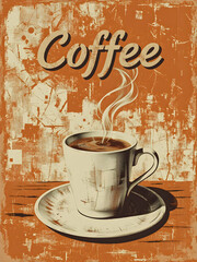 cup of coffee on grunge background