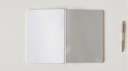 Closed, minimalist dual-tone notebook with white and gray covers, resting on a plain white surface. This sleek design emphasizes simplicity and elegance, perfect for modern stationery lovers.