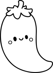 green chili cartoon doodle