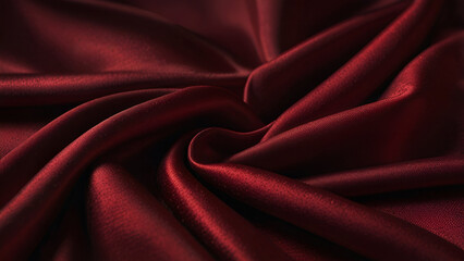 Obraz premium Photo of a piece of fabric, close-up, high quality, rich red color, smooth texture