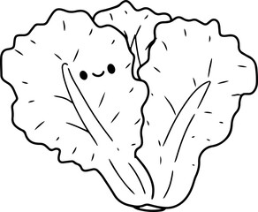 iceberg lettuce cartoon doodle