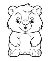 Fototapeta premium Coloring for children, coloring animals and birds, bear.