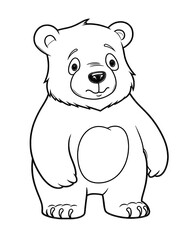 Fototapeta premium Coloring for children, coloring animals and birds, bear.
