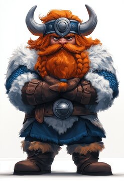 recommend clip art:  Cartoon character evil ruffled viking with red beard.