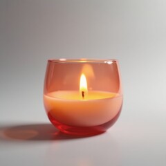Aromatic flame dancing in a Scandinavian glass votive with a slender neck and rounded body, glassware, minimalist style