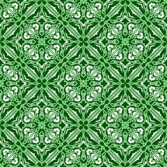 Green flower and leaf fabric ikat pattern background and wallpaper, fashion design 